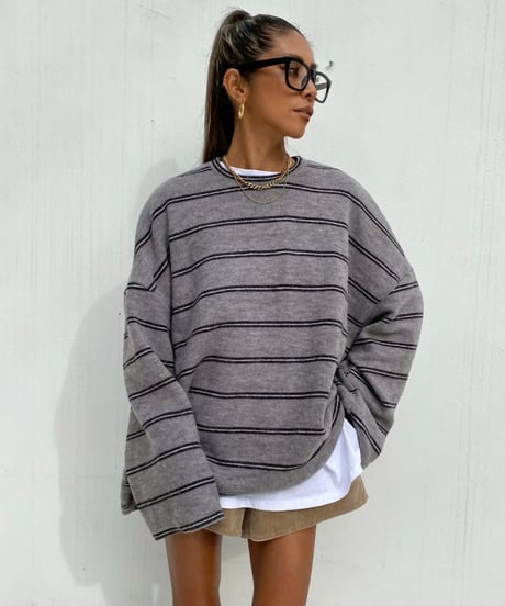 oversized knit「soft borders」#61798510
