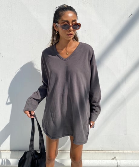v-neck lont「round hem」#8206