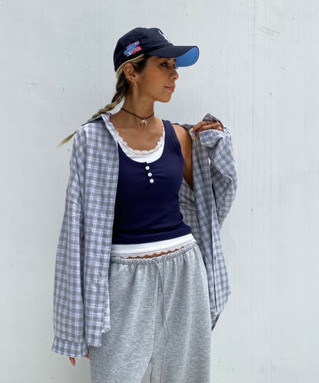 lace tank「button」#68137