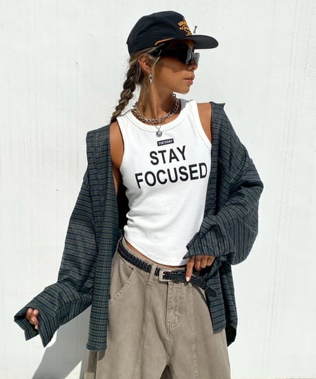 rib tank top「STAY FOCUSED」#256358