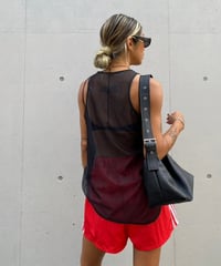 mesh tank top「hem slant」#63459-1