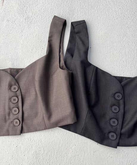 tank bustier top「front button」#8413