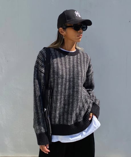 mix color knit「stripe」#8270