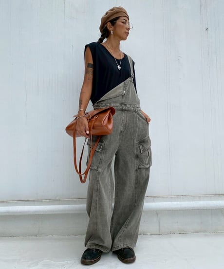 pigment overall「washed」#8209
