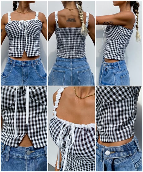 gingham camisole「diner」#2859