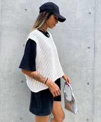 knit box vest「roll」#8206