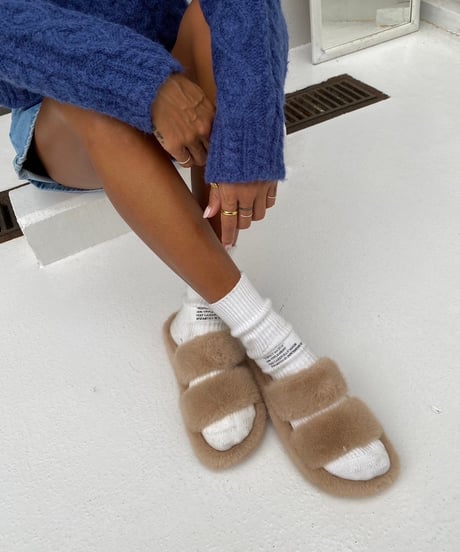 w belts sandal「comfort fur」#119-1