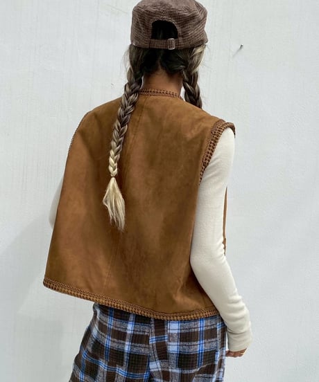 fake leather vest「trim」#993659