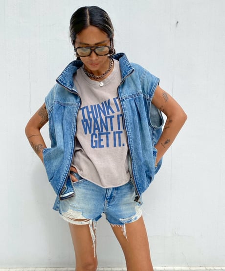 denim gilet「stand neck」#679964