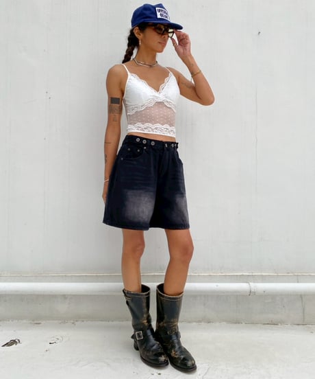wash denim shorts「buggy」#70652-164