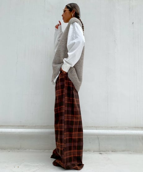 2way loose check pt「brick」#1630