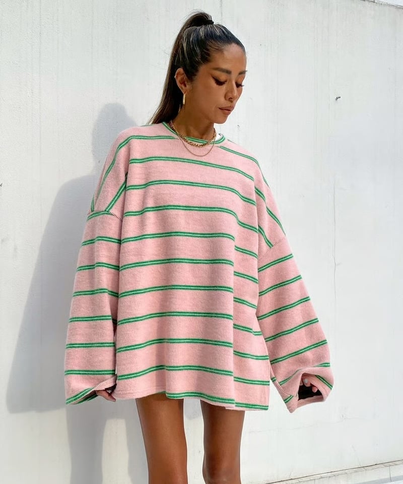 oversized knit「soft borders」#61798510 | tableth