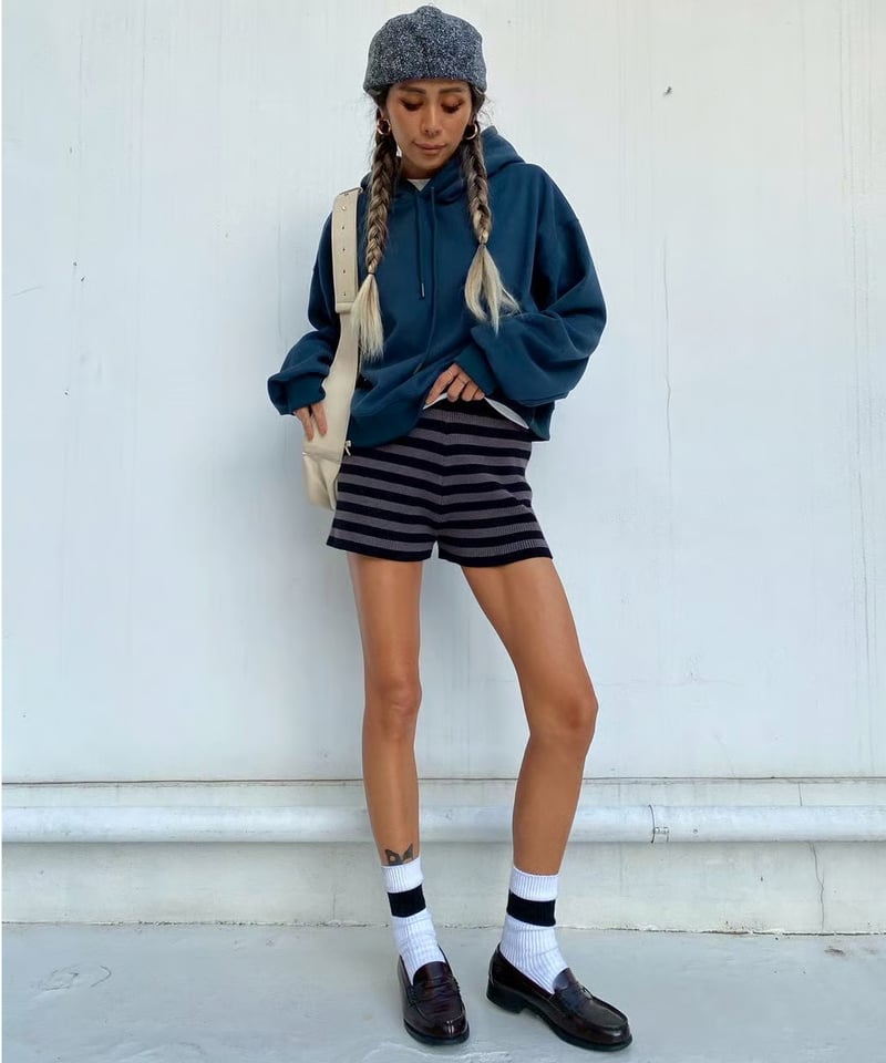 rib shorts「stretch knit」#8805512 | tablethotel-