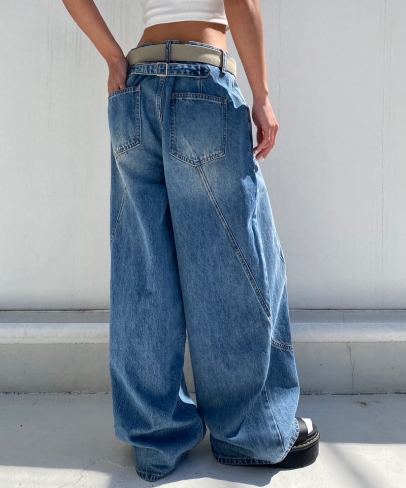 solid wide denim「belt」#575 | tablethotel-sūdo