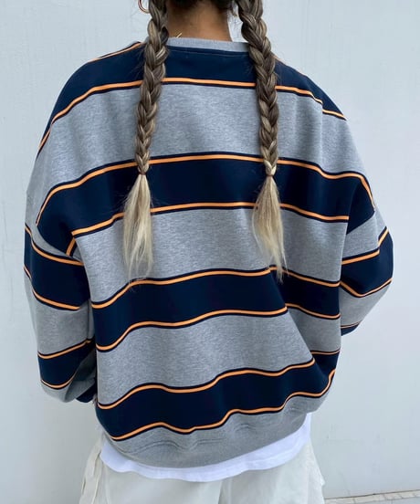 oversized sw「thick border」#28218512（裏起毛）