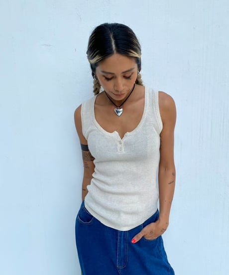 scoop neck top's「soft rib」#6218
