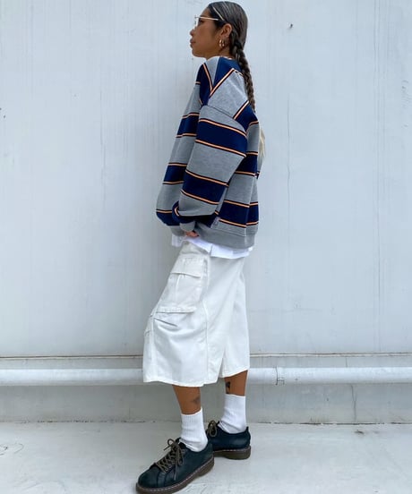 oversized sw「thick border」#28218512（裏起毛）
