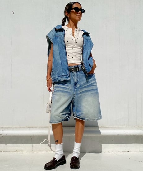 denim gilet「stand neck」#679964