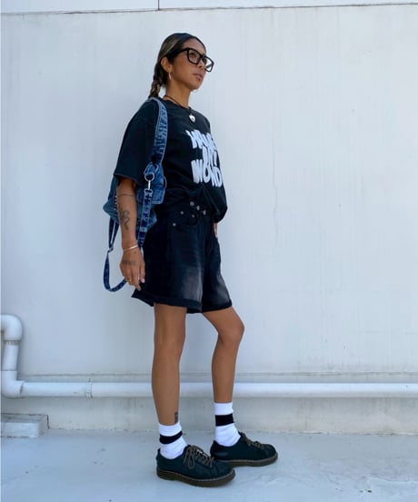 wash denim shorts「buggy」#70652-164