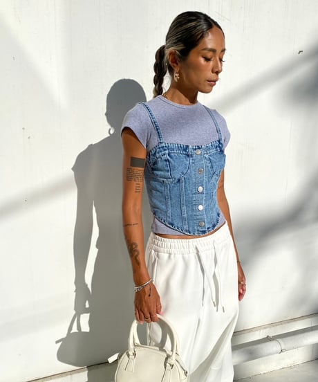 denim bustier「solid shape」#006