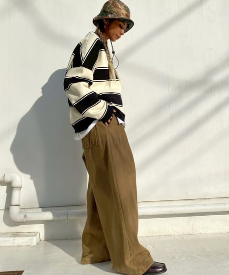 oversized sw「thick border」#28218512（裏起毛）
