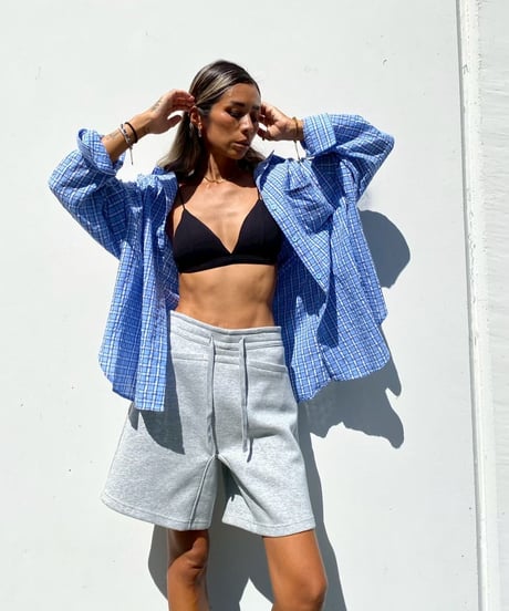 seersucker shirt「crumpled」（シュシュ付）#25102