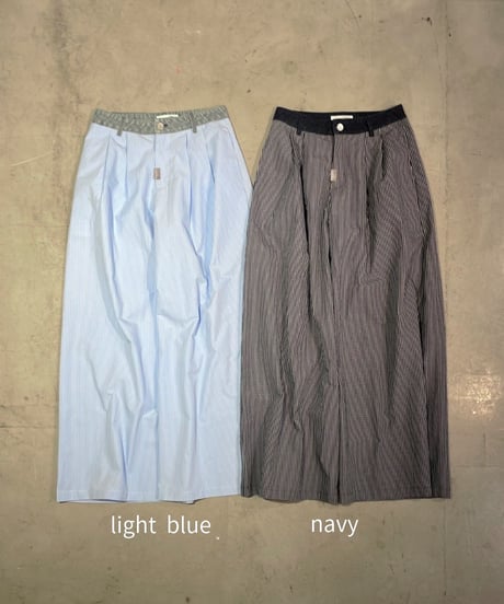 flare tuck pt「denim check」#5727
