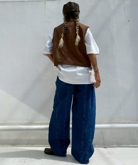 fake leather vest「trim」#993659