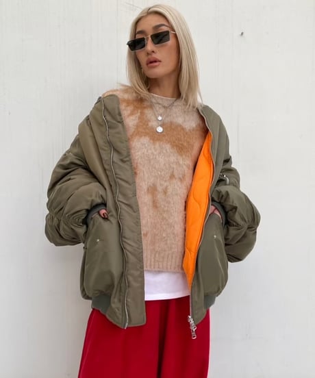 wide shaggy knit「marble」#1806