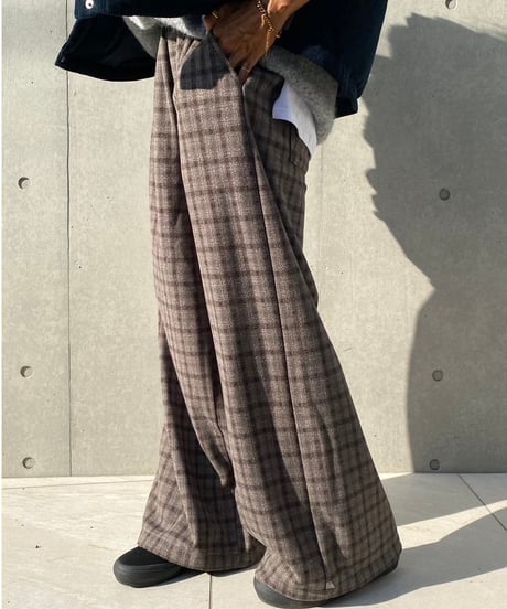 wide pants「over check」#8732