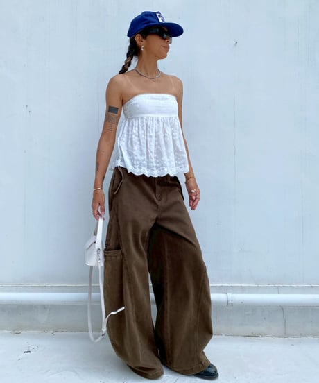 shirring flare top「lace」#205264
