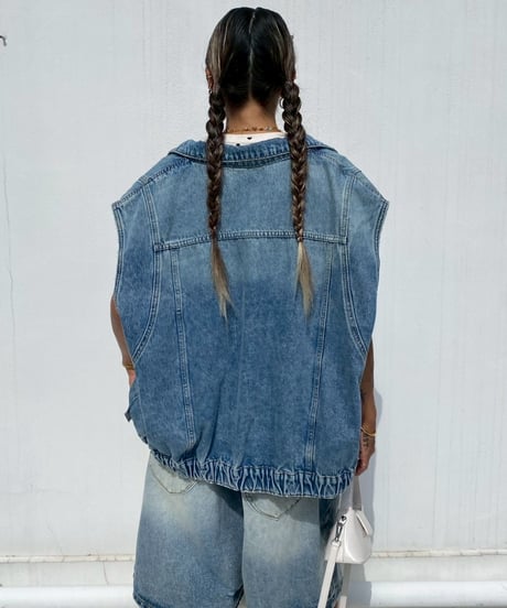 denim gilet「stand neck」#679964
