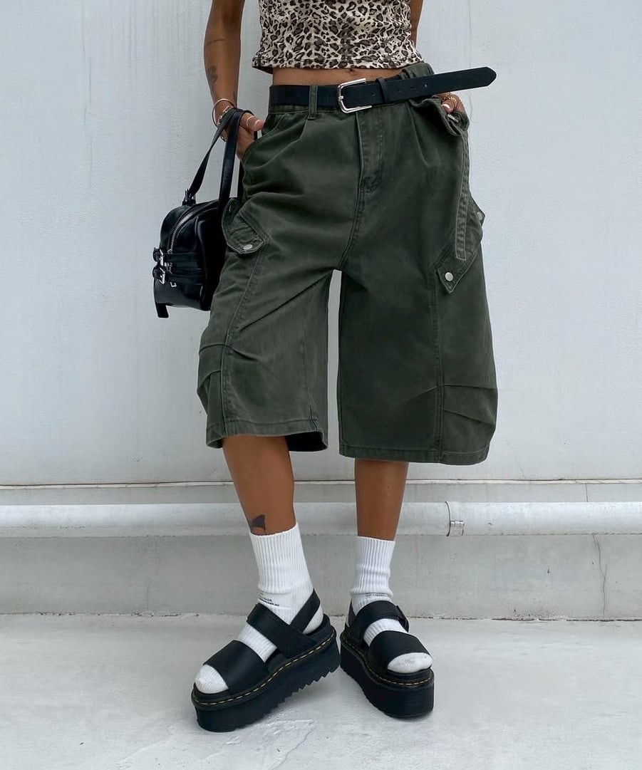 sudo スード 2way cargo pt ダブルポケット ベルト付き 2サイドスリット カーゴポケット ティアードスカート / Both