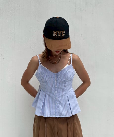 stripes cami「button」#601636
