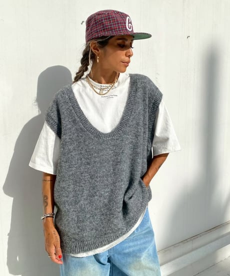 knit vest「loose」#086259