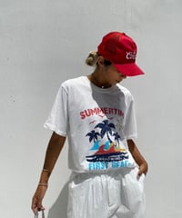 crew neck tee「beach」#88162