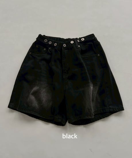 wash denim shorts「buggy」#70652-164
