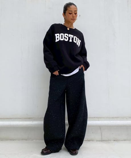 oversized pt「tweed barrel」#951359（ベルト付き）