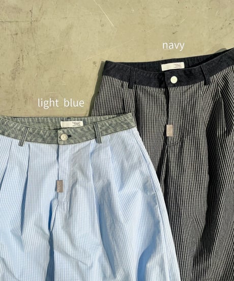 flare tuck pt「denim check」#5727
