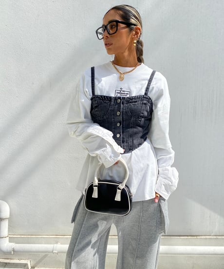 denim bustier「solid shape」#006