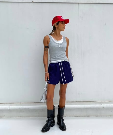 lace tank「button」#68137
