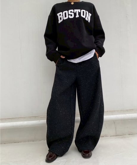 oversized pt「tweed barrel」#951359（ベルト付き）