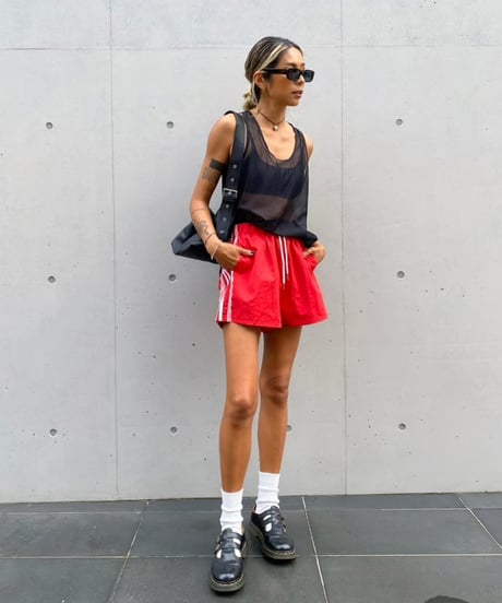 mesh tank top「hem slant」#63459-1