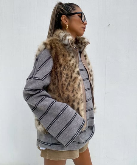 fur vest「fluffy leo」#1012510（リバーシブル）