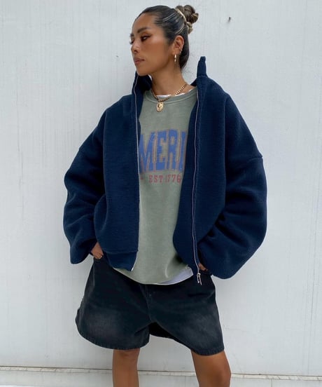 stand neck blouson「boa」#22616