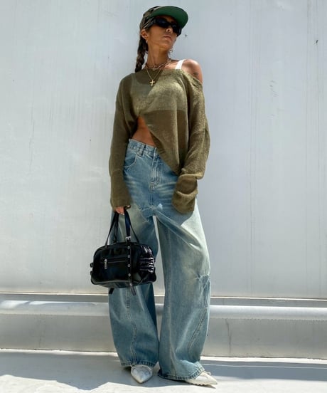 cropped sheer knit「layer me」#61530