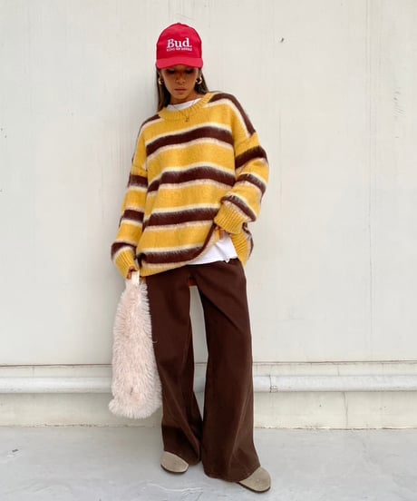 loose knit pullover「border」#8118