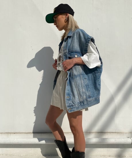 denim vest「super wide」#81001