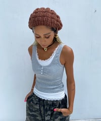 lace tank「button」#68137