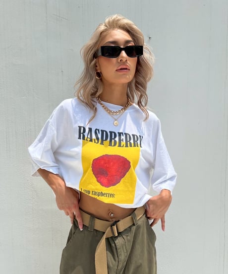 printed big T「raspberry」#9576